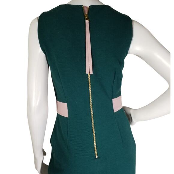 Boden Green Sleeveless Sheath Dress Pink Accent Size 6R - Picture 4 of 7